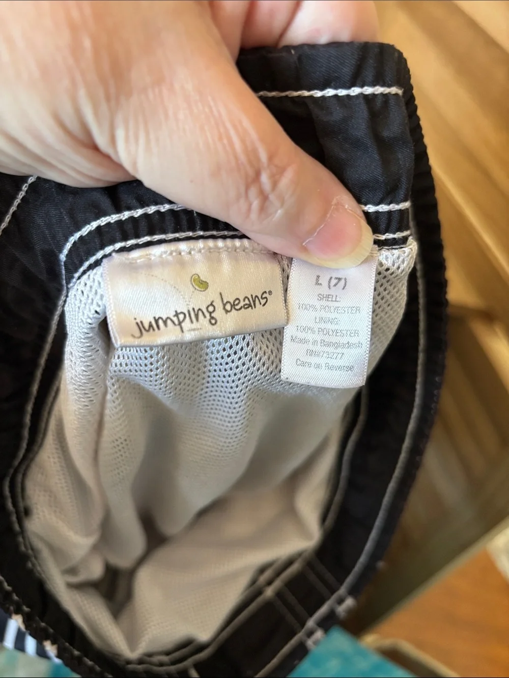 jumping beans Black Swim Shorts with White Stitching 7